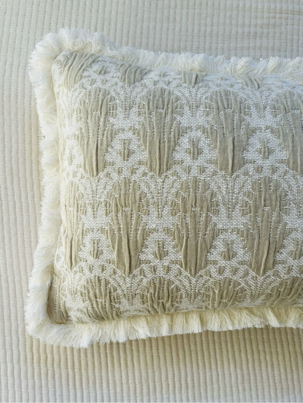 Threshold x Studio McGee Lumbar Woven Shell Block Fringe Pillow Natural NWT